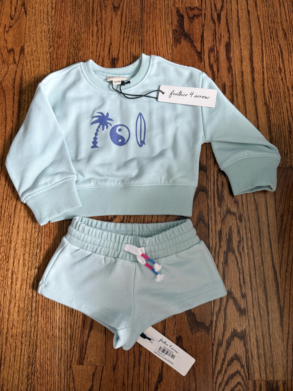 Feather 4 Arrow Girls' Light Blue Matching Sweatshirt & Shorts Set